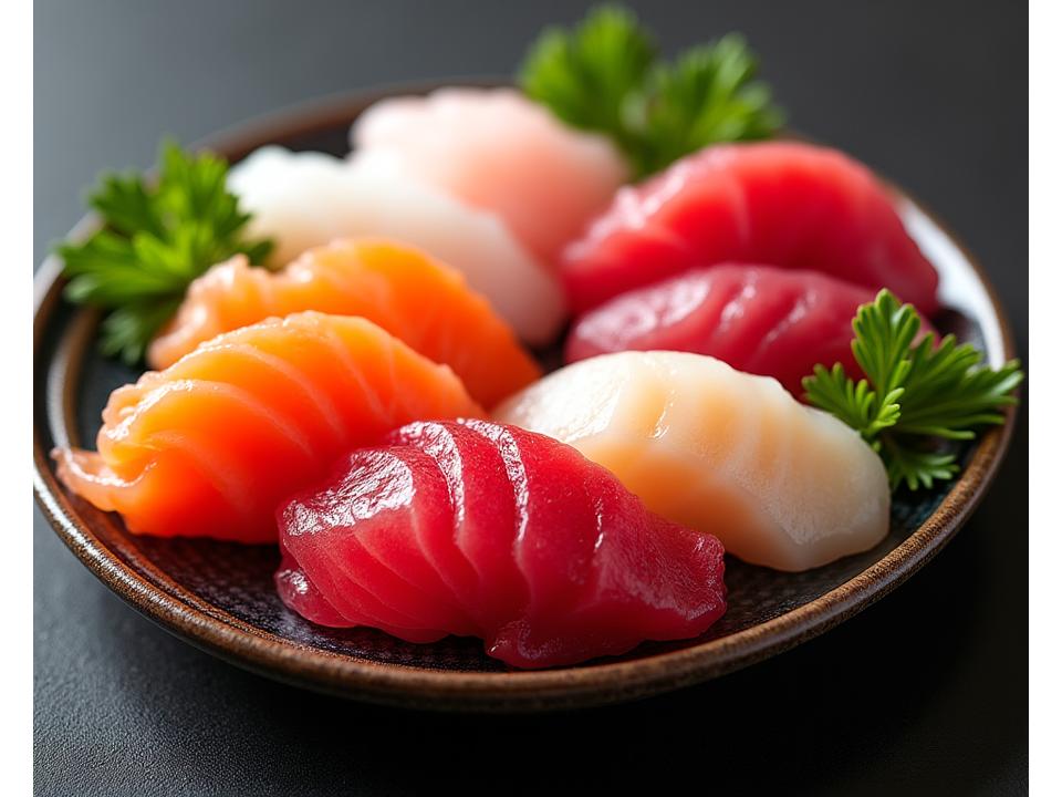 色とりどりの新鮮な刺身が盛り付けられたお刺身盛り合わせ